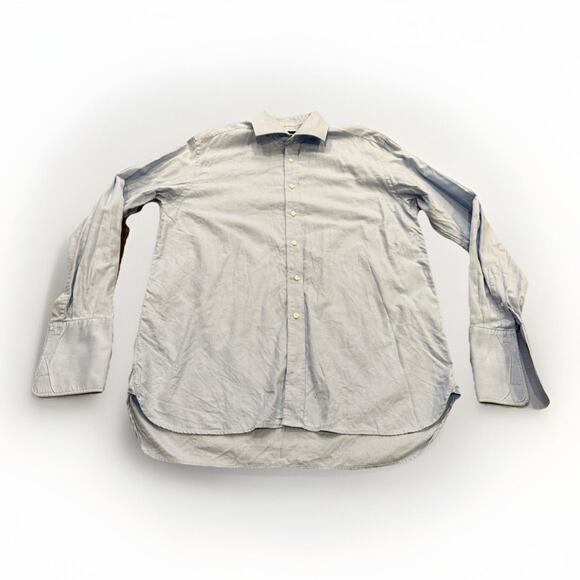 Chester Barrie Other - Chester Barrie Mens Blue Button Up Collar 100% Cotton Cuff Shirt Size 16 1/2 42